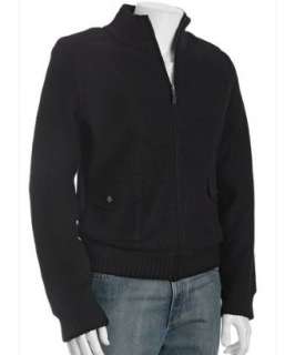 Cullen black pure boiled wool zip up jacket  