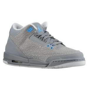 Jordan Retro 3   Big Kids   Basketball   Shoes   Cool Grey/Blue Glow