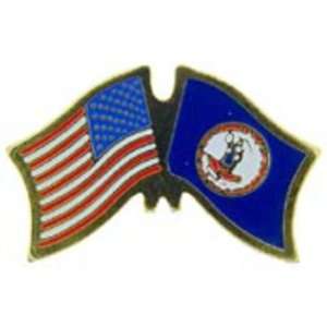  American & Virginia Flags Pin 1 Arts, Crafts & Sewing