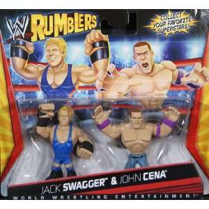  JACK SWAGGER & JOHN CENA   WWE RUMBLERS TOY WRESTLING 