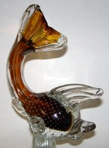 Vintage MURANO Glass Bullicante Fish Sculpture 15+  