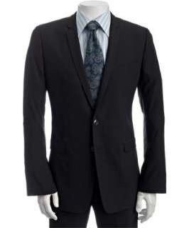Dolce & Gabbana navy stretch wool 2 button Gold suit with flat front 