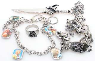 Final Fantasy X Tidus Ring, Necklace, Bracelet, Gunblad  