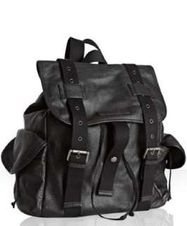 Joes Jeans black leather Columbus rucksack backpack   up to 