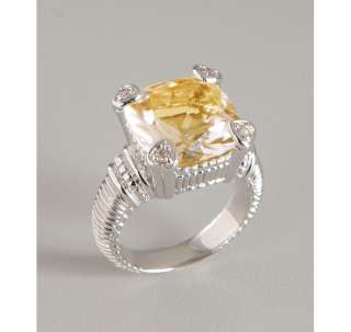 Judith Ripka canary crystal and diamond Fontaine ring