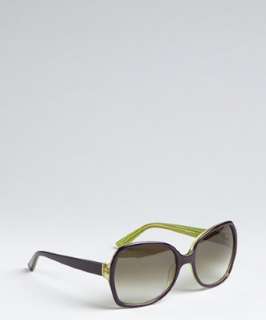 Kate Spade eggplant and green acrylic Halsey oversized sunglasses 