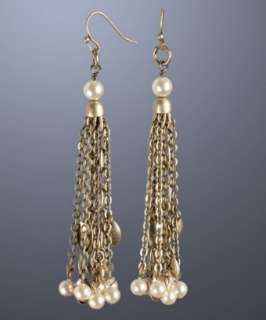 Lee Angel gold glass pearl Pilar mesh earrings   