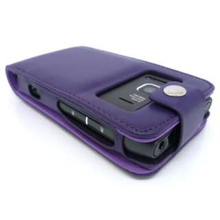 Purple Flip Leather Case Cover for Nokia N8 + Screen G  