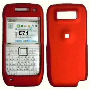 RUBBER RED HARD SNAP ON CASE COVER FOR NOKIA E71 E71X  