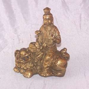  Brass Kwan Yin Figurine 