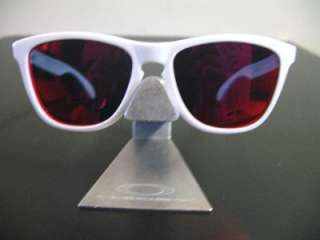 New Oakley Frogskin Polished White W/ Ruby Iridium 24 307 Sunglasses 