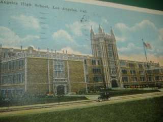 1924 LOS ANGELES CALIFORNIA HIGH HS SCHOOL Old Postcard  