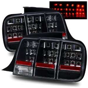   Mustang Black LED Tail Lights + LED 3RD Brake Light Combo Automotive