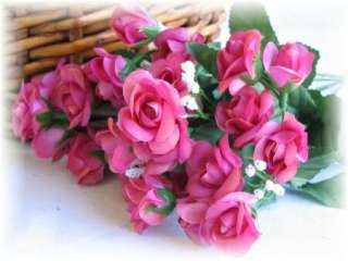 20 PINK MAUVE Silk Mini Open Roses Wedding Flowers  