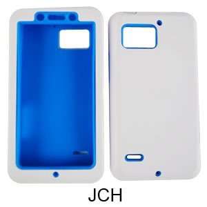  CASE FOR MOTOROLA DROID BIONIC XT875 LIGHT BLUE SKIN WITH WHITE SNAP