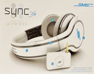 SMS Audio SYNC by 50 Over Ear Wireless Headphones WHITE 50 Cent NEW 