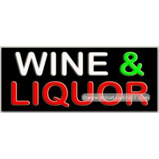 Wine & Liquor Neon Sign (13H x 32L x 3D)  Grocery 