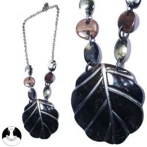 sg paris women necklace long necklace shell 75 cm+ext rhodium black 