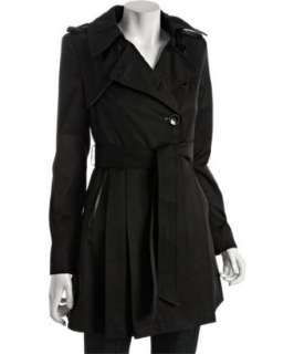 Via Spiga black cotton blend Rosella pleated belted jacket   