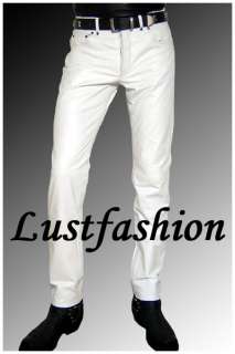 mens leather pants white leather trousers jeans Leder  