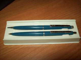 Vintage Papermate Double Heart Powerpoint Pen Pencil Set in box Blue 