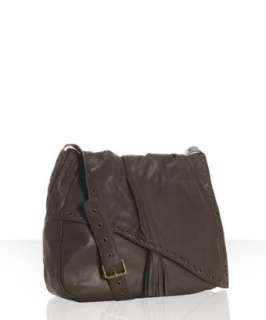 Sondra Roberts grey leather East Side grommet detail shoulder bag 