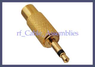 Gold 3.5mm male mono plug to Rca Female audio adaptor  