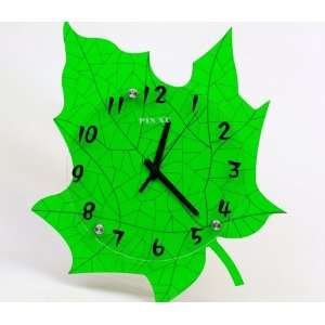   Maple leaves Non Ticking Silent Wall Clock(Blue)
