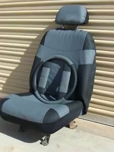 Full Set New Car Seat Covers Accessories Grey Black  