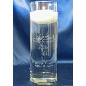  Floating Candle Vase Memorial Candle   Bereavement Cross 