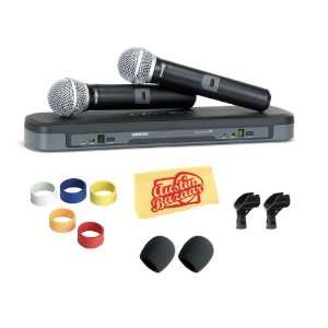  Handheld Wireless Microphone System Pack with Wireless Colored Mic 