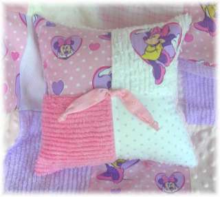Minnie Mouse Chenille Pink Boutique baby quilt bedding  