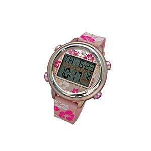 VibraLITE 12 VIBRATING WATCH  12 ALARMS  WITH PINK FLOWERED SILICON 