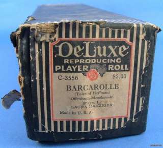 Vintage Deluxe Player Piano Music Roll Barcarolle  