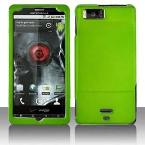  Motorola MB810 Droid X MB870 Droid X2 Rubber Neon Green Case Cover 