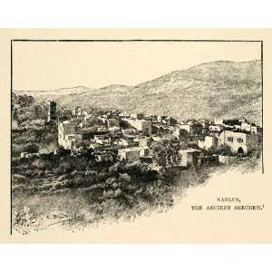  1903 Print Nablus Ancient Shechem Faucher Gudin Palestine 