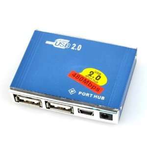   Port USB 2.0 Hub   Hi Speed Network Hub Blue