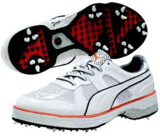 2011 Puma Golf Pop Art 86 Mens Golf Shoes Brand New White/Black/Orange 