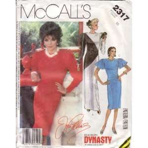  McCalls Sewing Pattern 2317 Joan Collins Dynasty Dress 