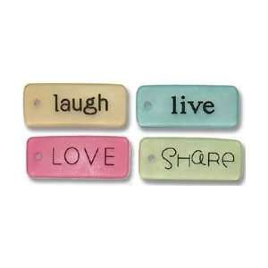  Doodlebug Oh My Words Embellishments 4/Package, Laugh 