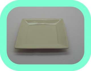   American White Square Ceramic Plate Dish 8 1/2 Eggshell Restaurant
