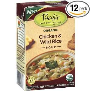 Pacific Natural Foods Organic Chicken With Wild Rice Soup, 17.6 Ounce 