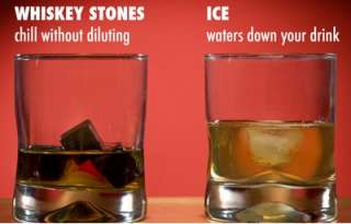 Whiskey Stone Ice Cube Rocks  Liquor Chilling Glacier Water less 