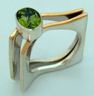silver gold ring peridot ring size 4 5 6 7 8 9 10 11 12 13 stone 