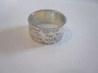 Tiffany & Co. Sterling Silver Notes Wide Band Ring Size 7  
