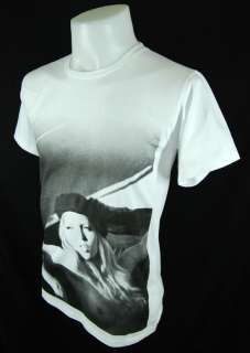 White Kate Moss in car Top Model Punk Rock T Shirt XL  