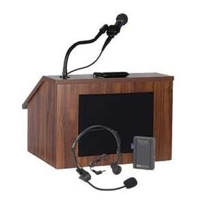  Wireless Folding Lectern With Carrying Case   Walnut 
