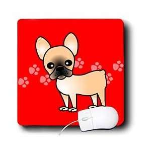   Fawn Cream French Bulldog Red with Pawprints   Mouse Pads Electronics