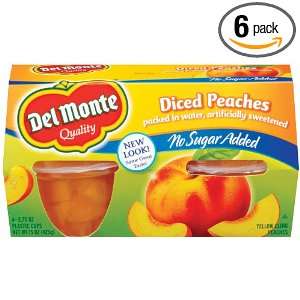 Del Monte Diced Peaches packed in water , artificially sweetened No 