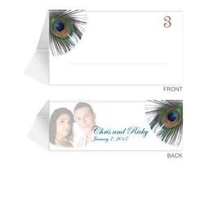  30 Photo Place Cards   Peacock Feather